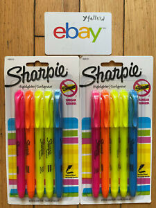 Sharpie Accent Pocket-Style Highlighters, Assorted 5 ea (Pack of 2)