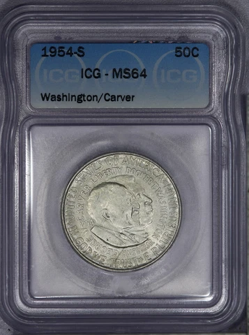1954-S Washington Carver Half Dollar 50c ICG MS64 Cover