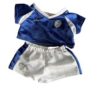 Build A Bear Workshop Outfit Sports Soccer Shirt And Shorts Blue White #97 - Picture 1 of 12