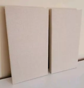 6 Bone Sound Absorbing Acoustic Wall Panels - RECYCLED DENIM NO WOOL - Picture 1 of 3