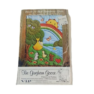 Gingham Goose Sewing Pattern Rock-A-Bye Rainbow Crib Quilt 1980 VIP Cranston  - Image 1 of 2