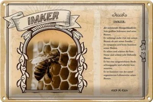 Blechschild Berufe 30x20 cm Imker summender Honigschleuderer Schild tin sign - Picture 1 of 5