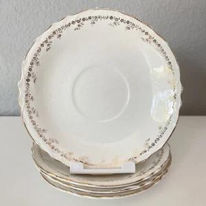 Antique Homer Laughlin Hudson Majestic Gold Band Saucer 6” Set of 4 - Picture 1 of 10