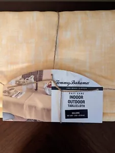 Tommy Bahama Indoor Outdoor Tablecloth yellow With Zipper 60"x 84" Easy Care - Picture 1 of 7