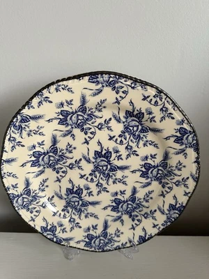 Vtg Wood & Sons Colonial Rose Blue Floral Dinner Plates Set Of 4 - Image 1 of 4