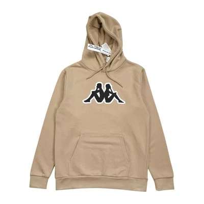 KAPPA HOODIE SMALL S MENS BEIGE SWEATSHIRT PULLOVER BIG LOGO FUTBOL SOCCER BNWT! - Image 1 of 2