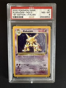 Pokemon 1999 PSA8 Alakazam 1 Prima Edizione Holo Set Base 2/102 Italiano Wotc - Foto 1 di 2