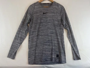 NIKE PRO Girocollo Dri-Fit Grigio Pullover Camicie Running Uomo Taglia Media - Foto 1 di 13