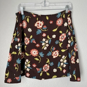 Vintage R-Wear Skirt Women Short Wrap Brown Floral Flower Child Y2K 90s Grunge - Picture 1 of 8