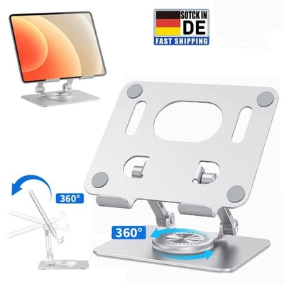 Tablet Notebook Handy Alu Halter Ständer Halterung höhenverstellbar 360° drehbar - Bild 1 von 4