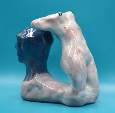 "Arlecchino and Columbina - 2" - Expensive Original Clay sculpture, hand made. - Image 1 of 4