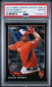 2013 Topps Chrome Update David Wright Black Refractor /99 PSA 8 Mets Pop 1  - Picture 1 of 3