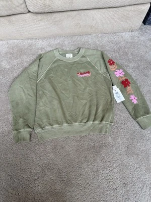 Billabong Here We Go Crew Neck Sweatshirt Size Medium New With Tags Flowers - Image 1 of 4