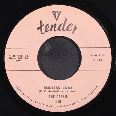 CAPRIS / JESSE BELVIN & CAPRIS: endless love / beware TENDER 7" Single 45 RPM Foto 1 de 2