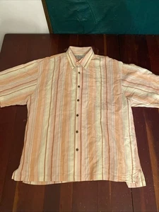 Tommy Bahama Peach Pin a righe con bottoni manica corta uomo taglia XL - Foto 1 di 21