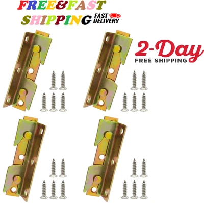 4 Set Bed Frame Rail Fitting Brackets Woodworking Connector Accessories Hardware - Image 1 of 4