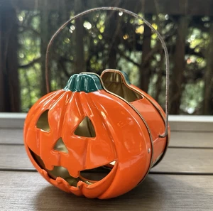 The Tin Box Co Jack O Lanterna Zucca Halloween Votivo Portacandele Lanterna 6in - Foto 1 di 14