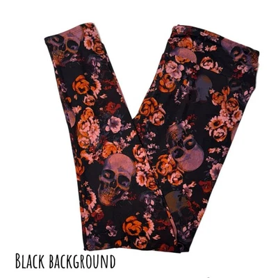 TWEEN LuLaRoe HALLOWEEN 2025 Leggings ~ SKULLS & ROSES ~ SIZES 00-0 juniors - Image 1 of 4