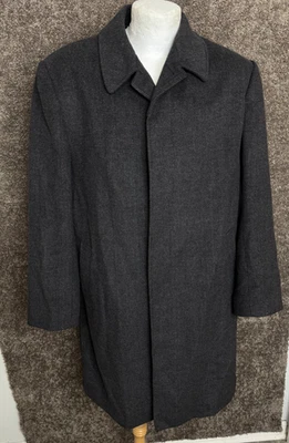Abrigo LONDON FOG para hombre exclusivo mezcla de lana DK carbón ~ 44R Foto 1 de 4