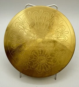 Brass Indian Masala Spice 7 Pot Box Peacock Design Lid Container - Picture 1 of 7