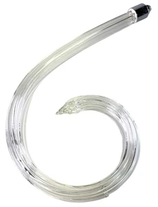 11" Smooth Fluted Chandelier Scroll w/ Leaf, Silver Chrome Fitting Brass Ferrule - Picture 1 of 6