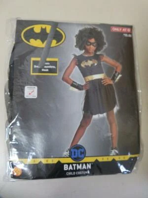 Batgirl Halloween Costume Dress with Gauntlets and Mask Size Medium 8-10 - Image 1 of 2