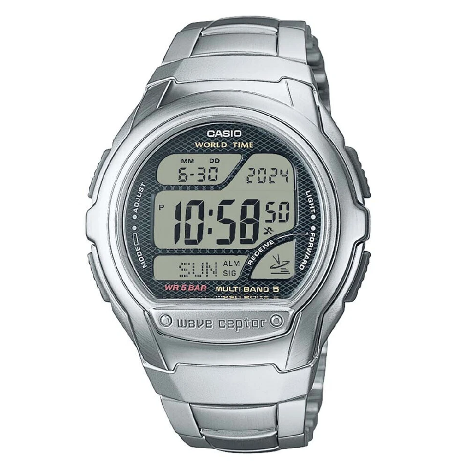 Casio Collection WV-58RD-1AEF 44mm Silbernes Edelstahlgehäuse mit Silbernem Edelstahlarmband Armbanduhr für Herren