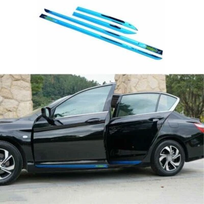 Steel Strip Trim Blue Car Door Guard Molding Fit For Honda Accord 9th 2014-2017 - Image 1 of 4