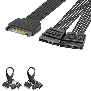 2er Pack 15 Pin SATA Power Y Splitter Kabel Männlich auf Weiblich - 20cm - Bild 1 von 7