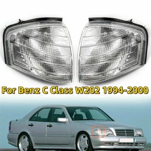 Pair Clear Corner Turn Signal Light For Benz C Class W202 1994-2000 - Foto 1 di 6