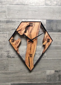 Special Series Live Edge Clock Wood clock Hand Made Natural Wood Slice Art Gift - Picture 1 of 8