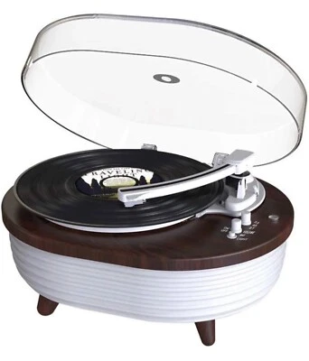 Record Player Turntable Bluetooth Speaker Modern Home Table Christmas Gift - Image 1 of 4