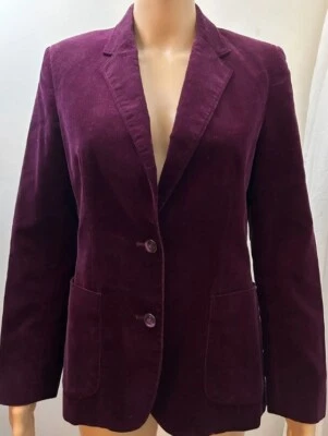Blazer de terciopelo ciruela púrpura oscuro WOODWARD & LOTHROP vintage usado en excelente estado para mujer 10 Foto 1 de 4