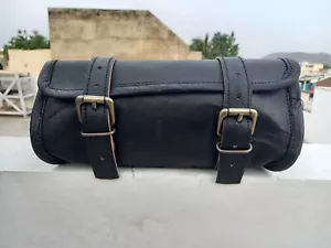 Bag Motorcycle Tool Fork Pouch Saddle Front Leather Handlebar Best Luggage New - Picture 1 of 4