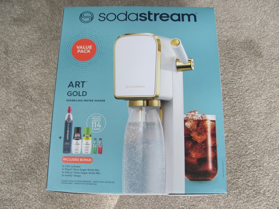 SodaStream Art Gold Soda Machine and Sparkling Water Maker Kit