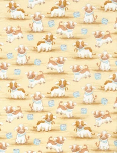 Fabric 100% Cotton Timeless Treasures Cute Cows Sold by 1/2 Metre - Picture 1 of 2