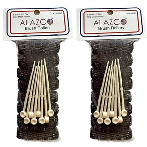 16 Pc Vintage Style Hair Roller Mini Small Brush Rollers Mesh Curlers Bristles 2 - Picture 1 of 12