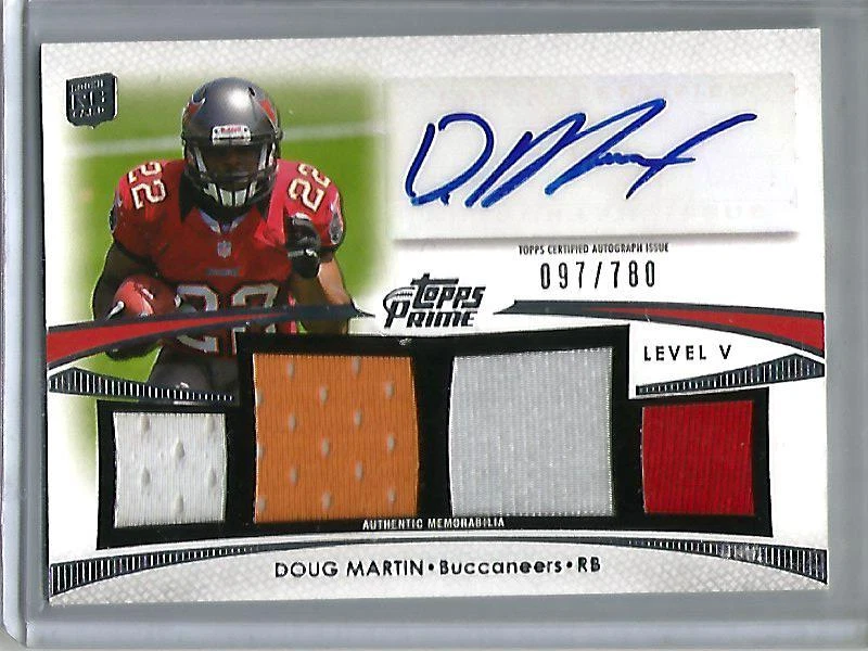 Doug Martin 2012 Topps Prime Autograph Game Used Jersey Rookie #97/780 - Image 1 of 1