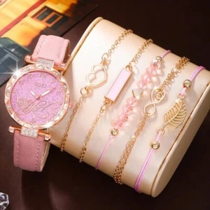 Ladies Gift Set w Gorgeous Quartz Watch & 5pcs Bracelet Set - Picture 1 of 4