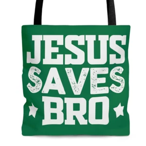 Bolso de Mano DOP ""Jesus Saves Bro"" en verde - Imagen 1 de 13