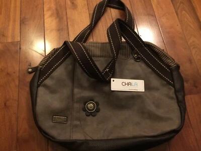 CHALA MUJER MONEDERO BOLSO BOLOS ESTILO GRANDE 835NB5 PIEDRA GRIS NUEVO CON ETIQUETAS Foto 1 de 4