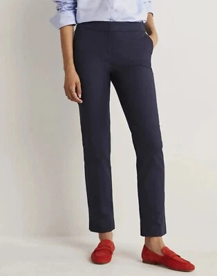 BODEN 4P Petite (UK 8P) Navy Blue Mid Rise Stretch Richmond Pants Trousers - Image 1 of 4