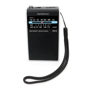 Retekess PR15 Portable Pocket FM/AM/NOAA Weather Radio Transistor Camping Gifts - Picture 1 of 12