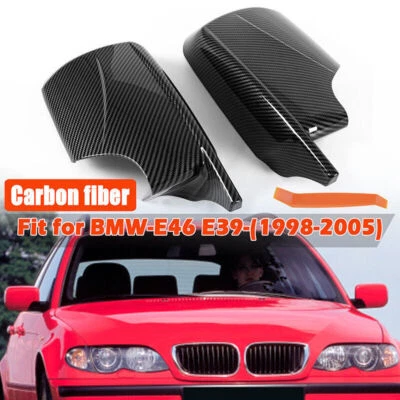 Carbon Fiber For BMW E46 Sedan Touring 325i 328i 330i 1998-2005 Mirror Cover Cap — 第 1/4 张图片