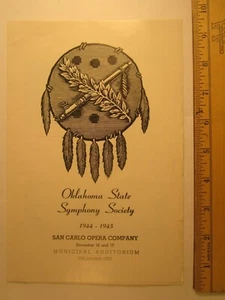 OKLAHOMA STATE SYMPHONY SOCIETY 1944-1945 San Carlo Opera Company PROGRAM Z101b] - Picture 1 of 2