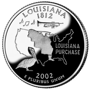 2002 S SILVER PROOF LOUISIANA STATE QUARTER 90% SILVER FREE SHIPPING! - Picture 1 of 1