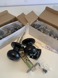 Privacy Lock Door Knob Set, Matte Black Lot of 3 - Picture 1 of 10