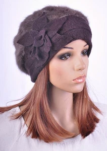 Invierno Conejo Piel y Lana Para mujeres Sombrero Gorro Gorra Boina Adorable Flor Elige Colores - Imagen 1 de 54