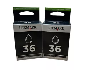 2psc Lexmark 36 genuine Ink Cartridges In Retail Box - Picture 1 of 3