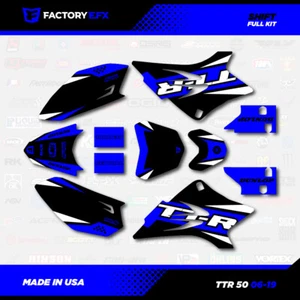 Blue & White Blk Shift Racing Graphics Kit fits 06-24 YAMAHA TTR50 TTR 50 decal - Picture 1 of 4